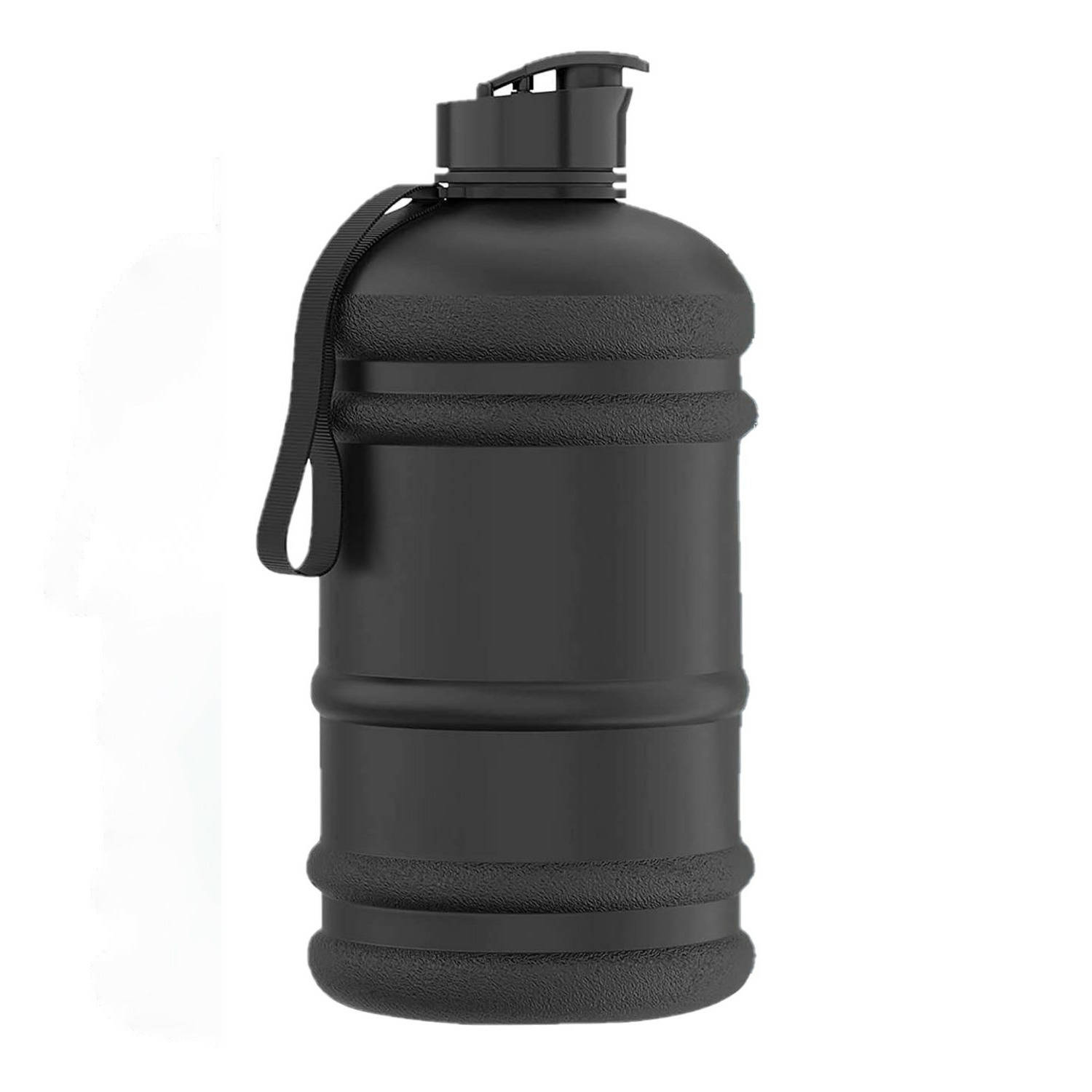 Waterfles-drinkfles zwart 2,2 liter BPA vrij kunststof pop up dop Drinkflessen