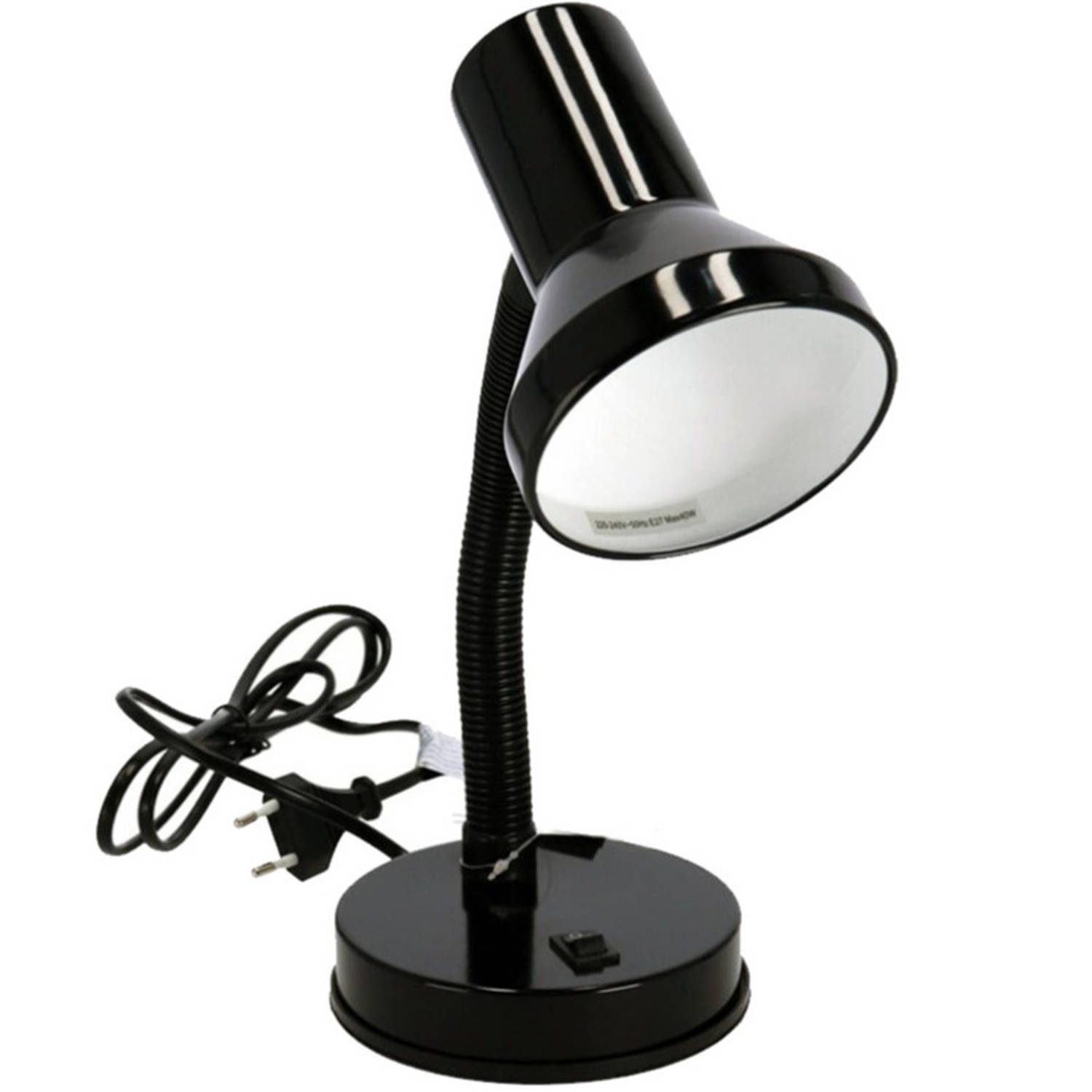 Staande bureaulamp zwart 13 x 10 x 30 cm verstelbare lamp verlichting Bureaulampen