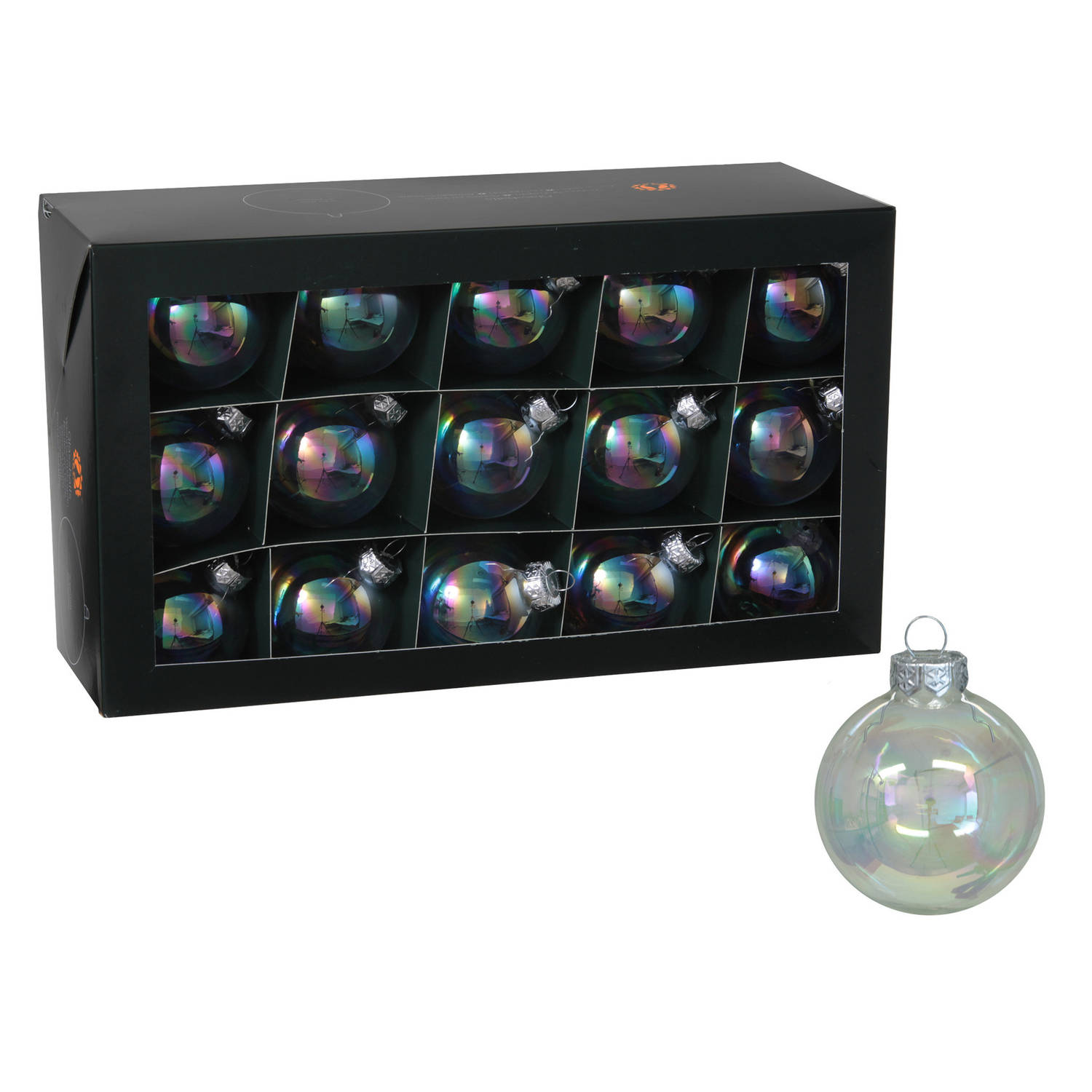 Othmar Decorations kerstballen -30x transparant parelmoer -6cm- glas Kerstbal