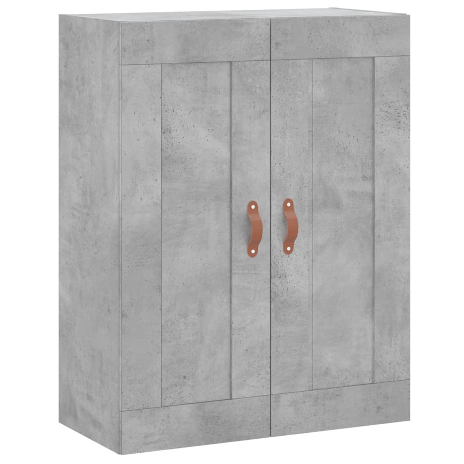 The Living Store Wandkast 69-5x34x90 cm bewerkt hout betongrijs - Keukenkast