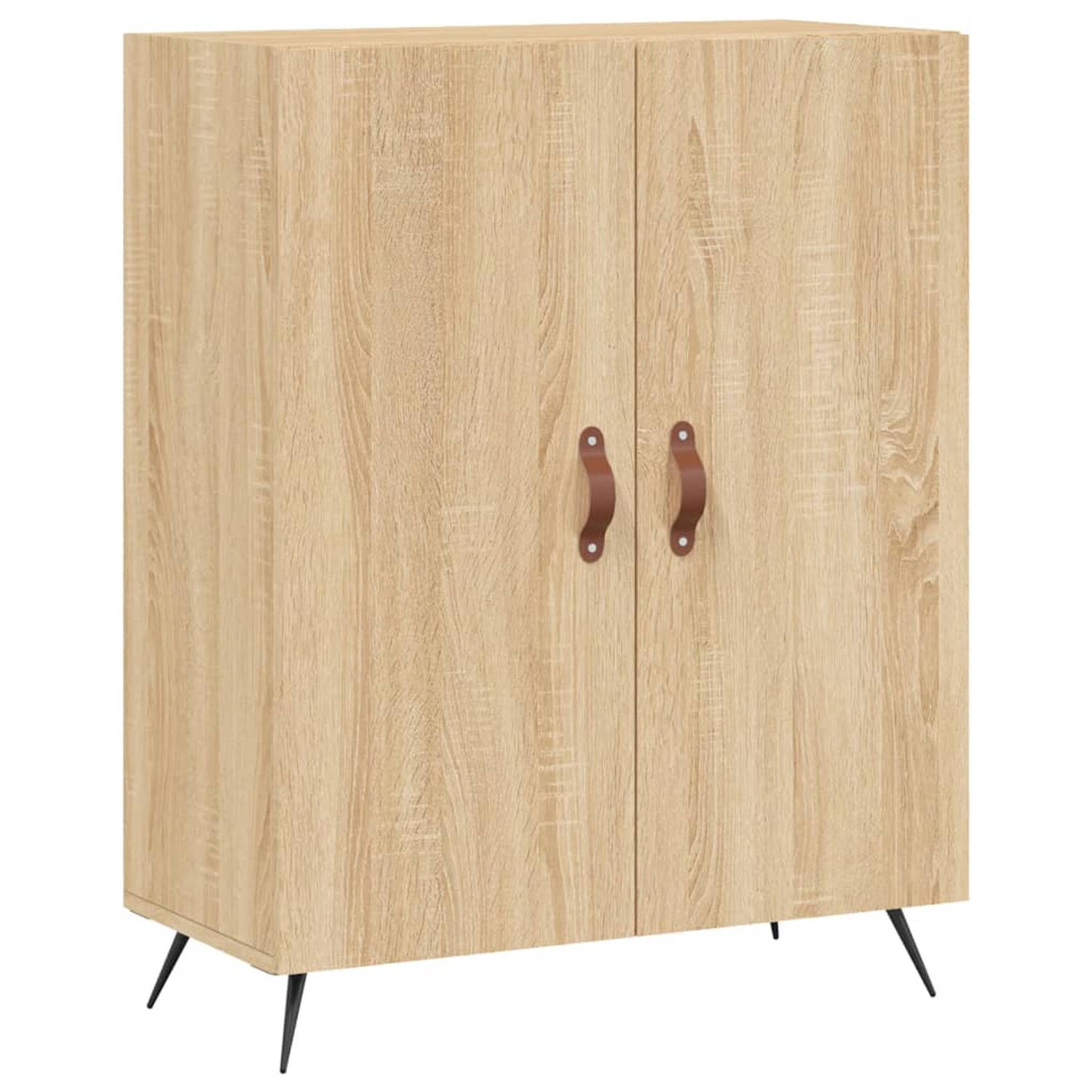The Living Store Dressoir - Dressoir - 69.5 x 34 x 90 cm - Sonoma eiken - Bewerkt hout en metaal