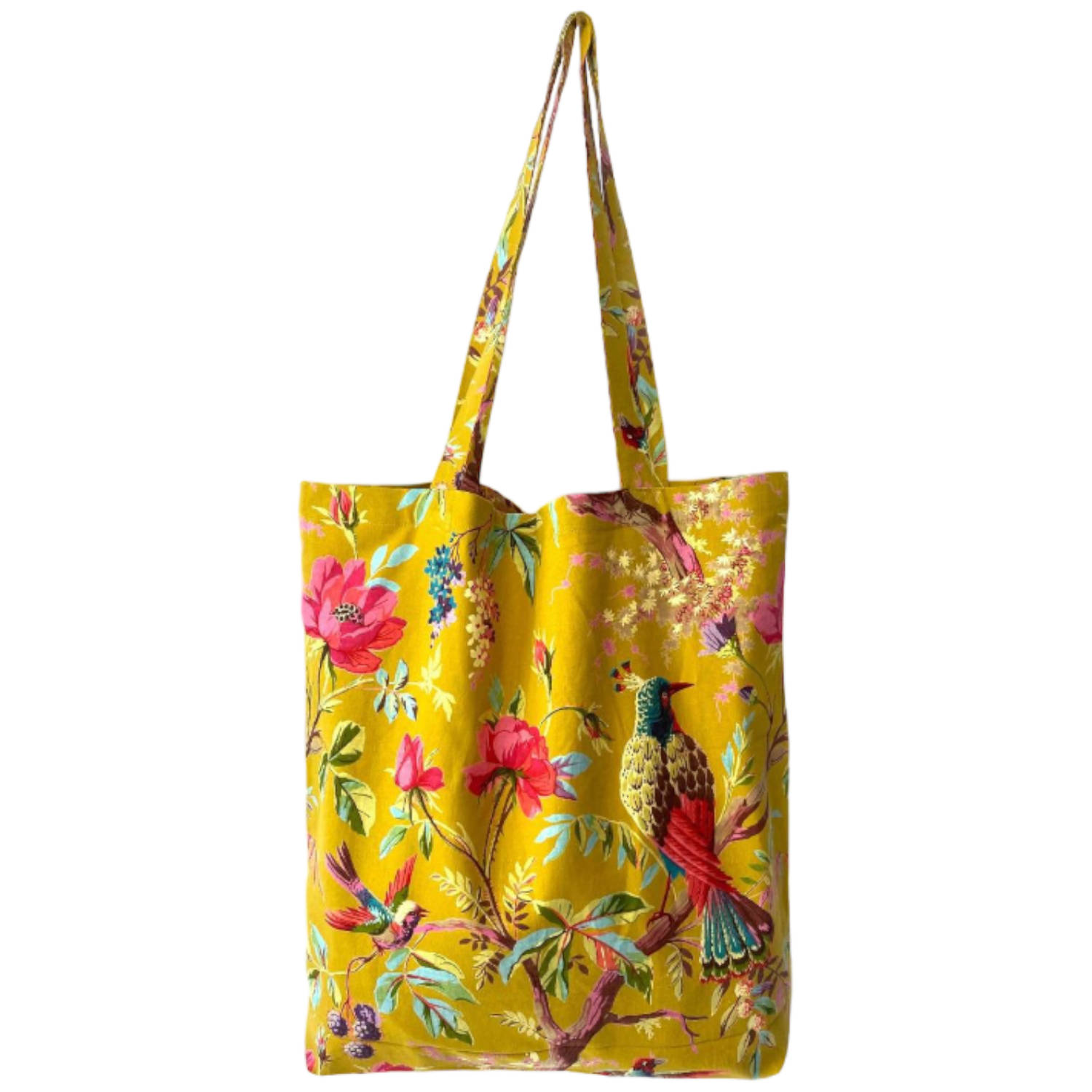 Imbarro fashion Paradise bird shopper tas in okergeel 45 x 50