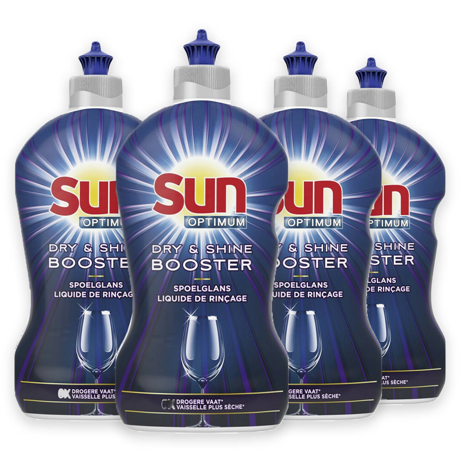 Sun - Glansspoelmiddel voor Vaatwasser - Optimum - Dry & Shine Booster - 4 x 450 ml - Voordeelverpakking