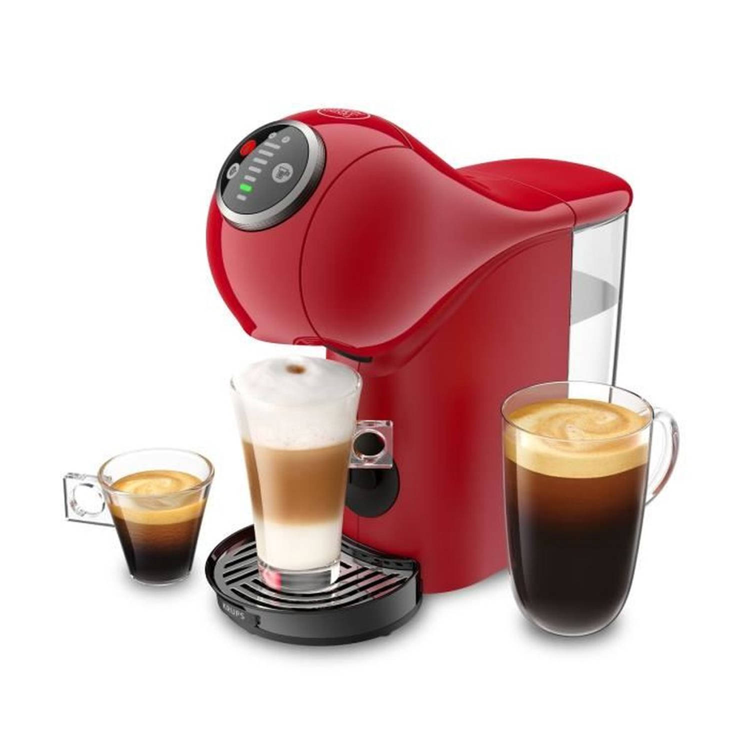 KRUPS Koffiezetapparaat, Espresso Maker, Compact, XL Functie, Multi-Beverage, Genio S Plus Rood YY44