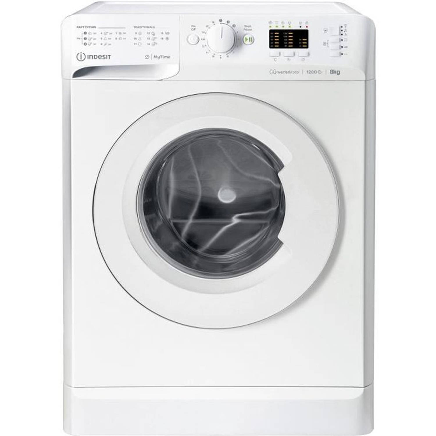 INDESIT MTWA81295WEU MyTime patrijspoort wasmachine 8 kg Inductie L60cm 1200 tpm Klasse B Wit