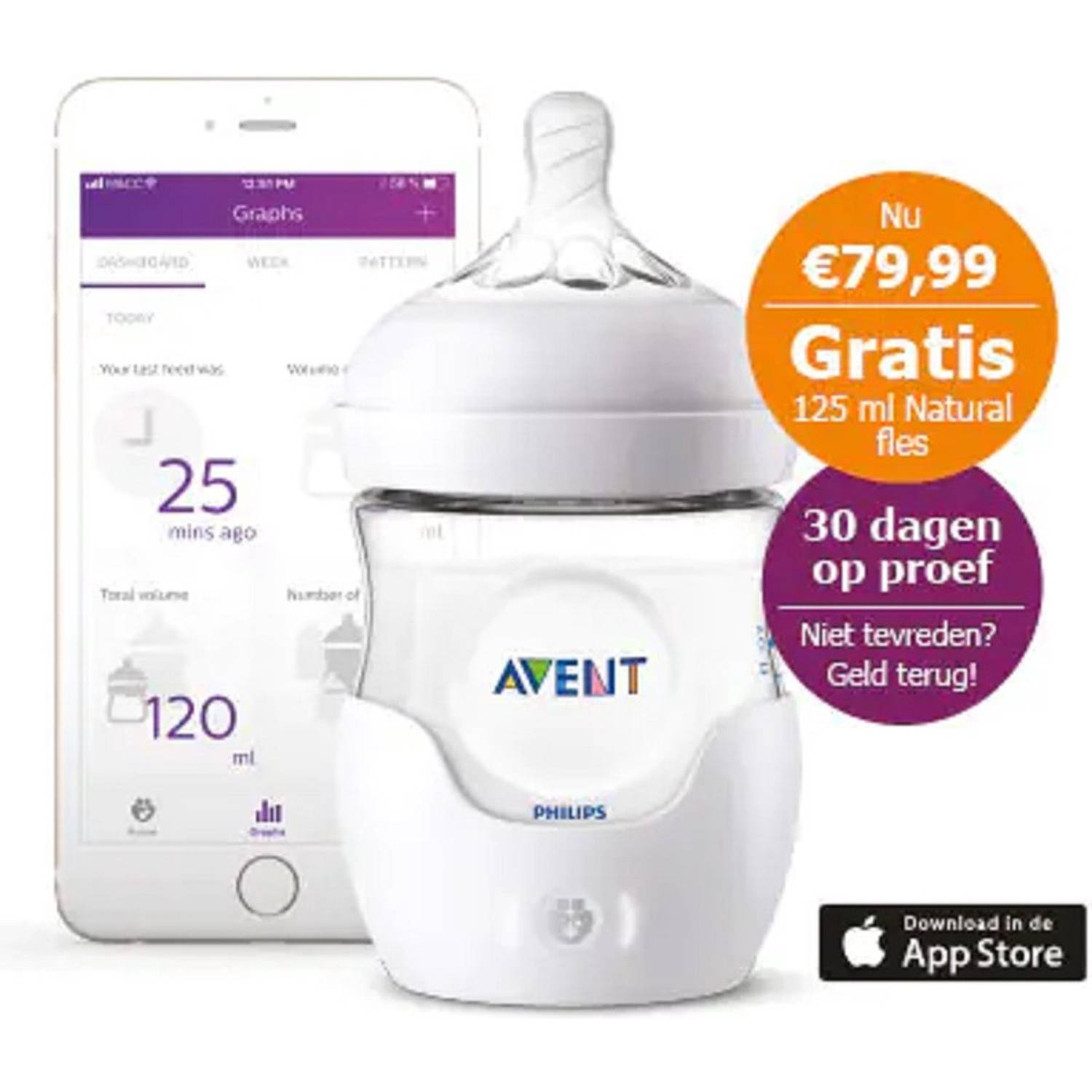 Bluetooth slimme babyfles van Philips Avent: houd alle voedingen bij en krijg gepersonaliseerde inzi