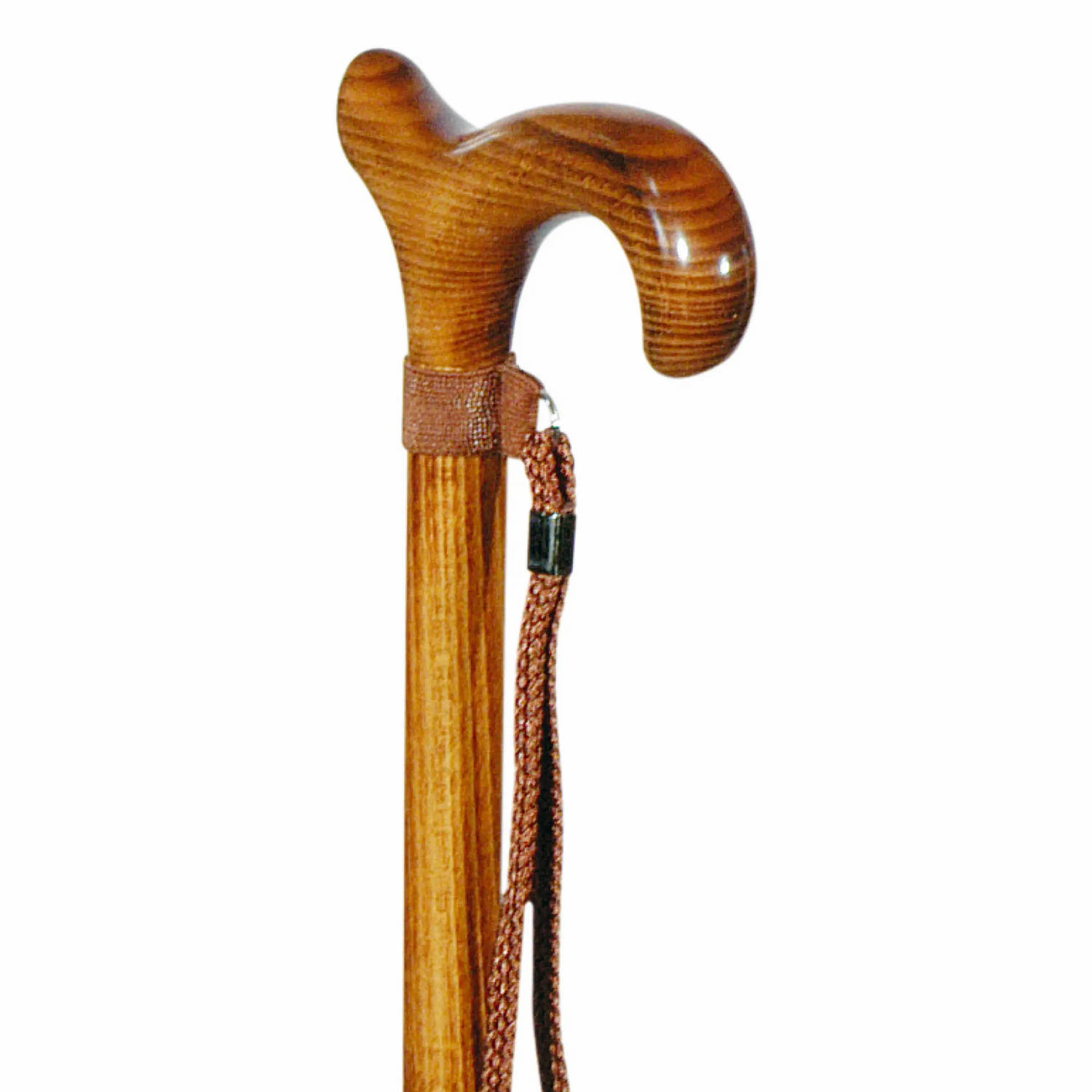 Classic Canes - Houten wandelstok - Beukenhout - Bruin - geschroeid - Derby handvat - Wandelstokken - Voor heren en dames - Lengte 92 cm - Met polsbandje - Wandelstok hout