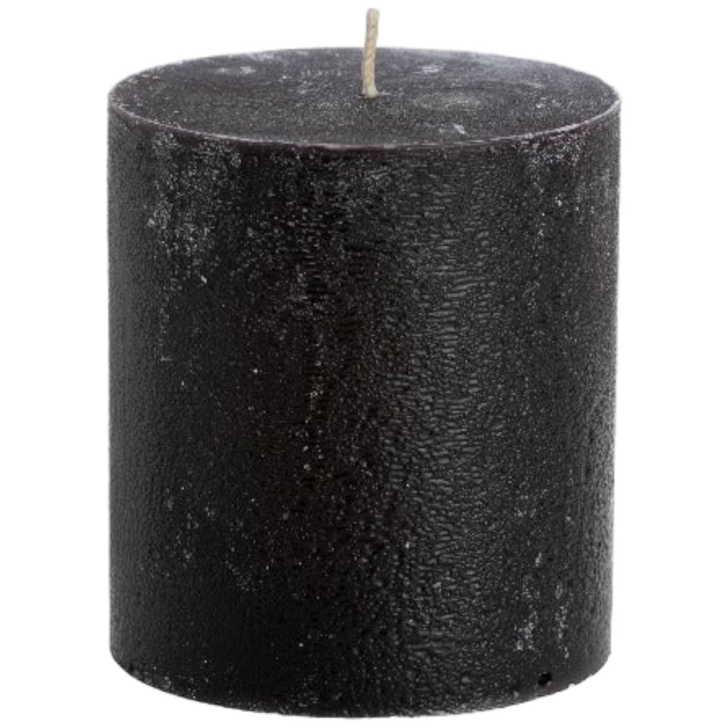 Rustik Lys - Rustieke stompkaars 'Cylinder' - Black, Ø 10cm, 70 branduren