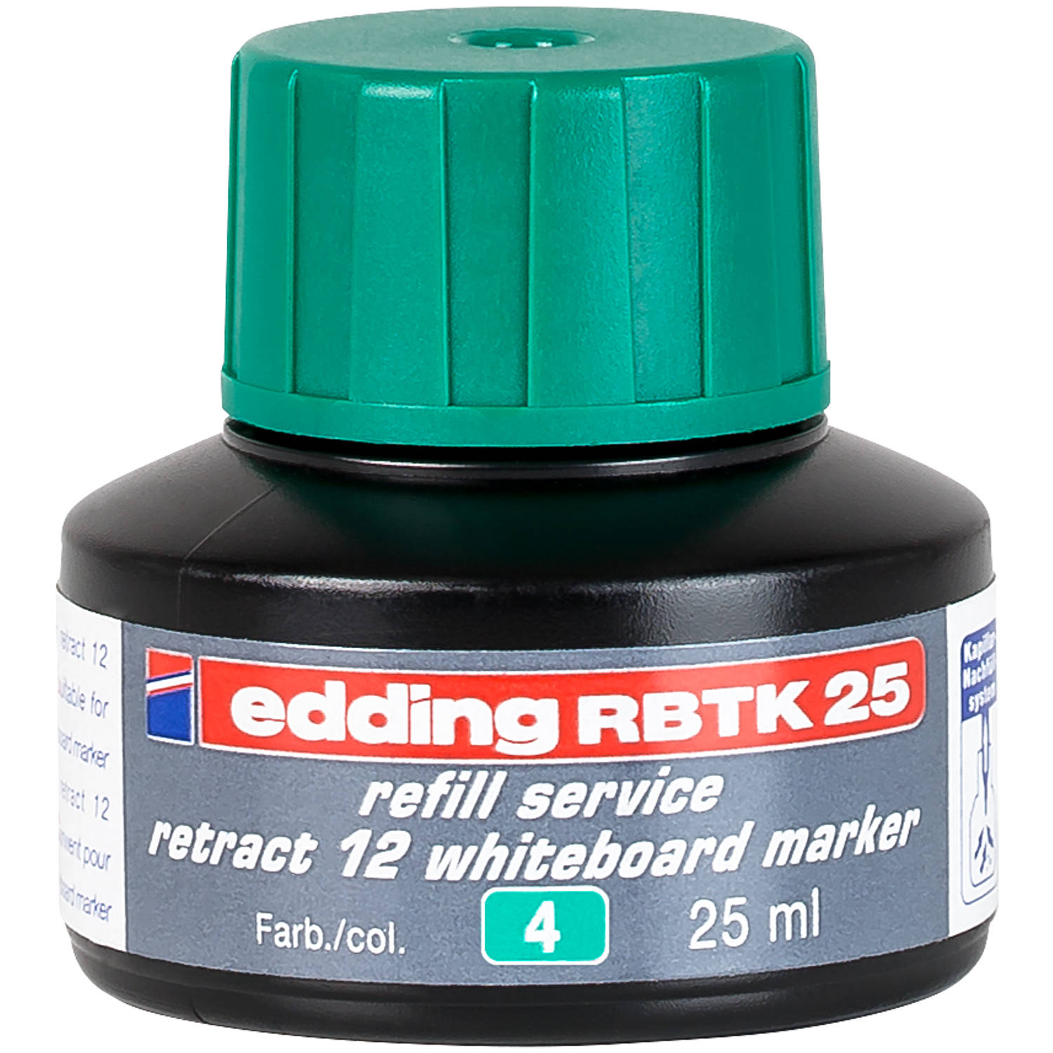 edding RBTK 25 (25 ml) navulinkt voor boardmarkers o.a. e-12 kleur; groen potje