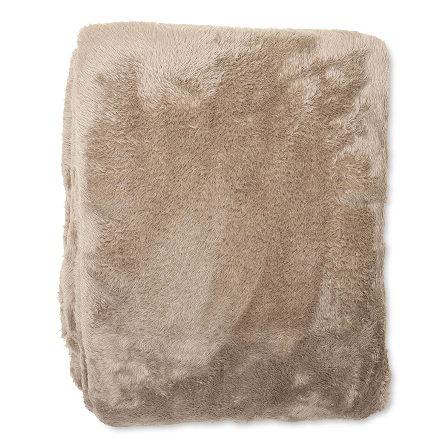 Wicotex-Plaid-deken-fleece plaid Fluffy taupe 150x200cm-Zacht en warme Fleece deken.