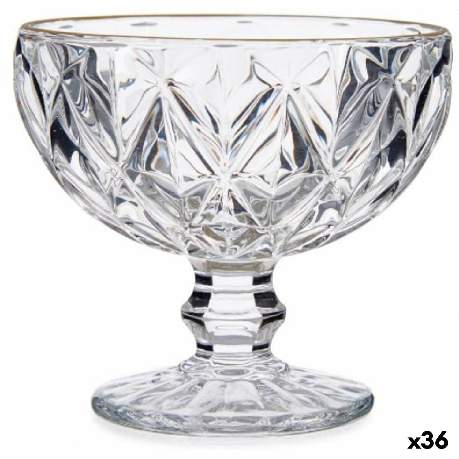 Glas voor ijs en milkshakes Diamant Transparant Gouden Glas 300 ml (36 Stuks)