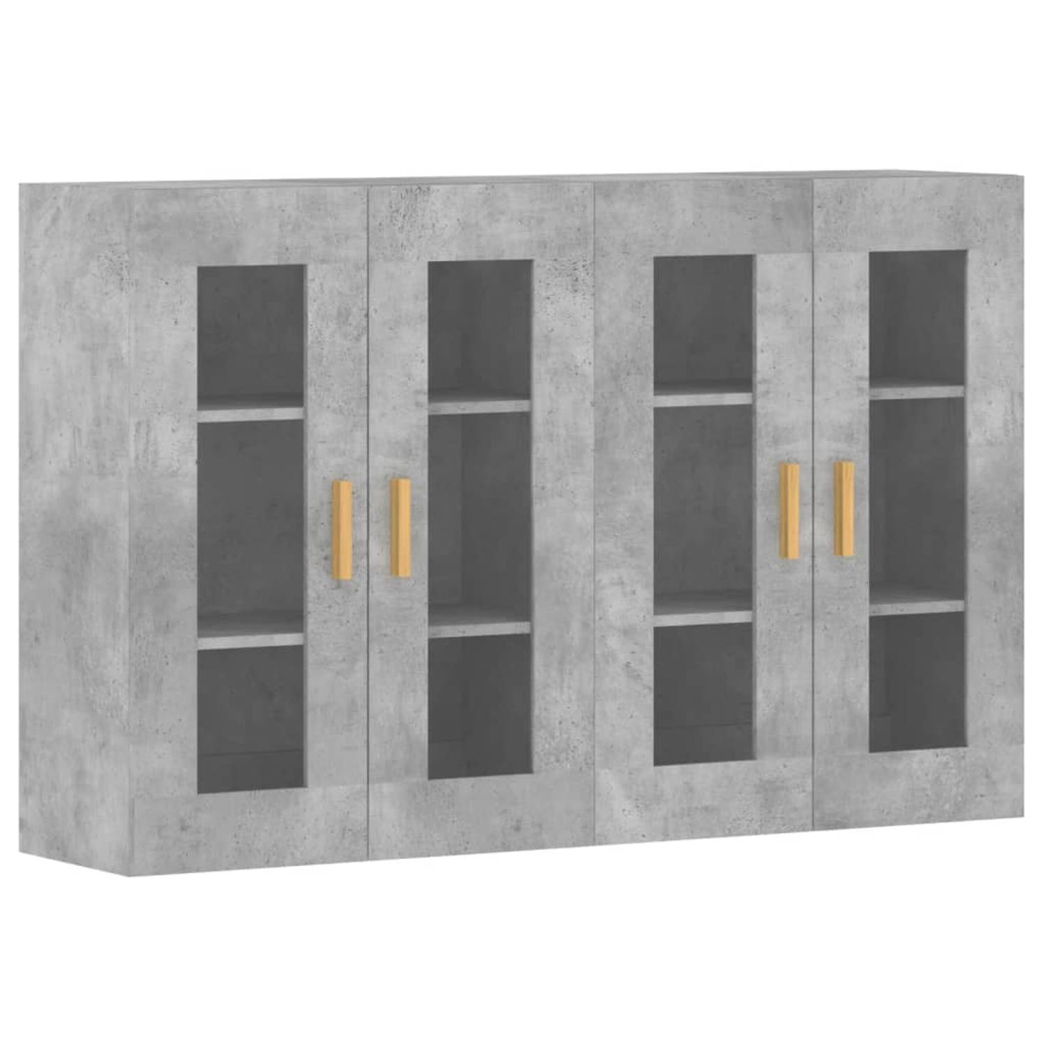 vidaXL Hangkasten 2 st bewerkt hout betongrijs