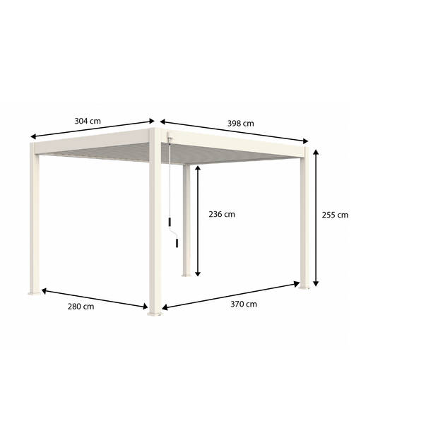 Orion - terrasoverkapping - 300 x 400 cm - wit