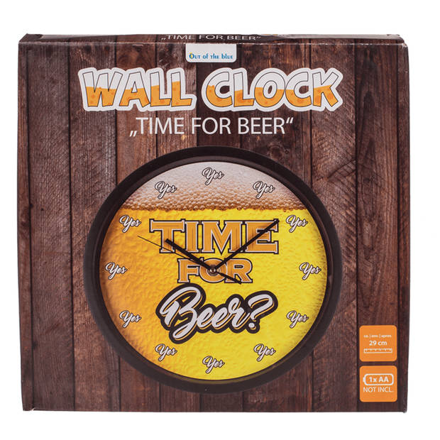 Wandklok 'Time for Beer'