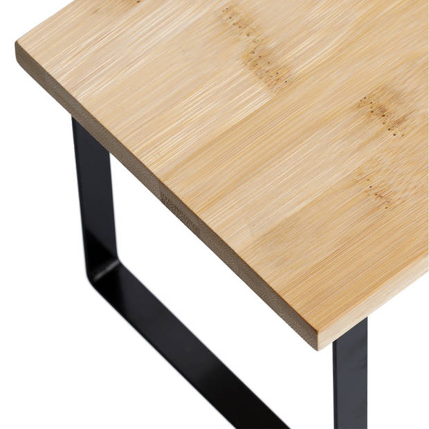 Zeller keukenrek/opbergrek/aanrecht organizer - set 2x - 36 x 16 x 16 cm - metaal/bamboe hout - Keukenkastorganizer