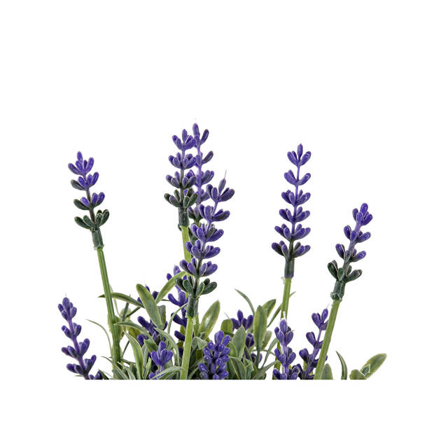 Items Lavendel bloemen kunstplant in bloempot - paarse bloemen - 10 x 22 cm - bloemstuk - Kunstplanten