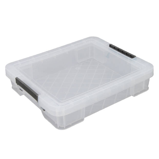 Allstore Opbergbox - 2x stuks - 9 liter - Transparant - 43 x 36 x 8 cm - Opbergbox