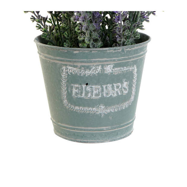 Items Lavendel bloemen kunstplant in bloempot - paarse bloemen - 14 x 27 cm - bloemstuk - Kunstplanten