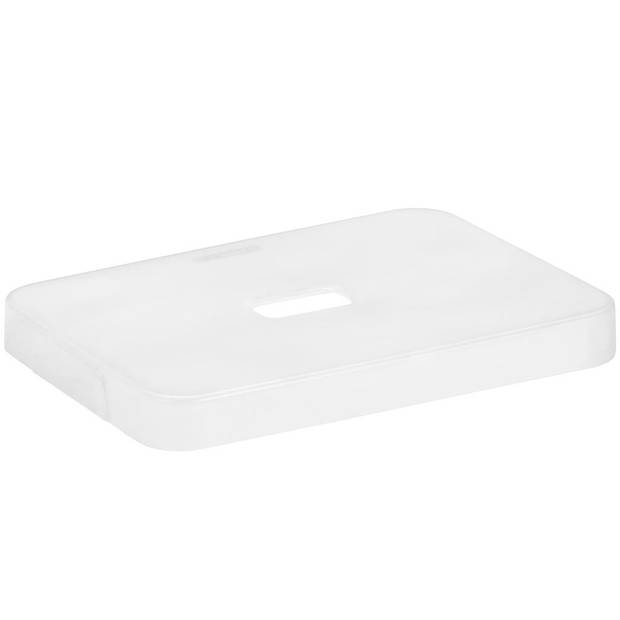 2x stuks opbergboxen/opbergmanden wit van 9 liter kunststof met transparante deksel - Opbergbox