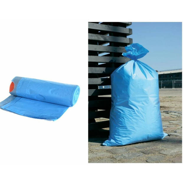 Afvalzakken/vuilniszakken - 15x - 35 liter - blauw - 11,5 mic. - Vuilniszakken