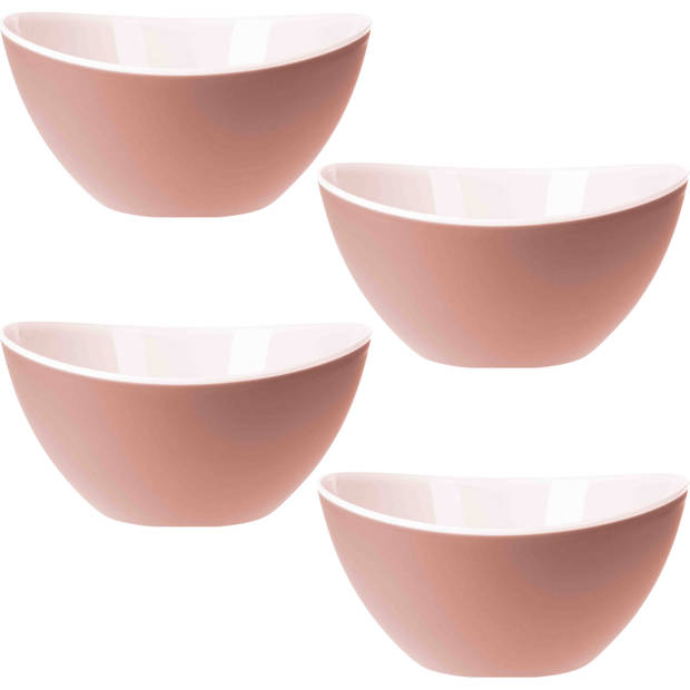 Excellent Houseware Onbreekbare kommen/schalen - 4x stuks - 330 ml - Kommetjes