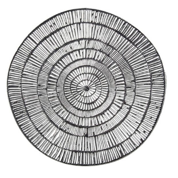 Set van 4x stuks ronde Placemats metallic zilver look diameter 38 cm - Placemats