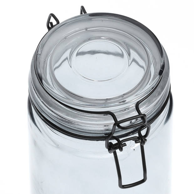 Zeller Voorraadpotten/bewaarpotten - 2x - 250 ml - glas - met beugelsluiting - D8 x H10 cm - Voorraadpot