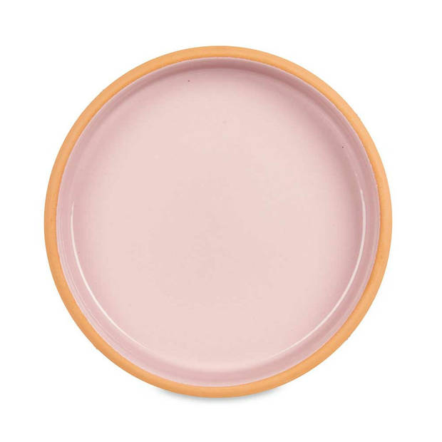 Tapas/hapjes serveren/oven schaal terracotta/roze 23 x 4 cm - Snack en tapasschalen