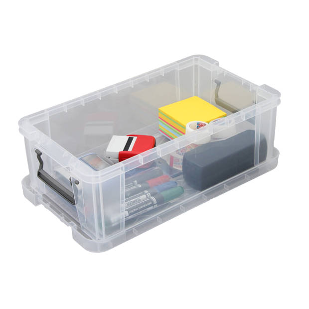 Allstore Opbergbox - 2x stuks - 5,8 liter - Transparant - 35 x 19 x 12 cm - Opbergbox