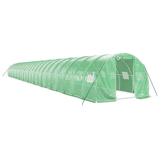 vidaXL Tuinkas met stalen frame 72 m² 24x3x2 m groen