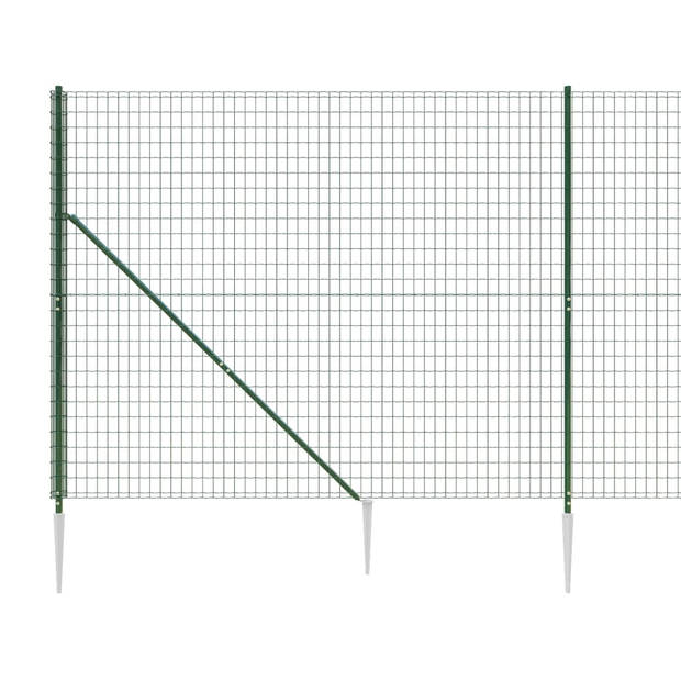 The Living Store Gaashekwerk - Groen - 2x10m - Staal - PVC-coating