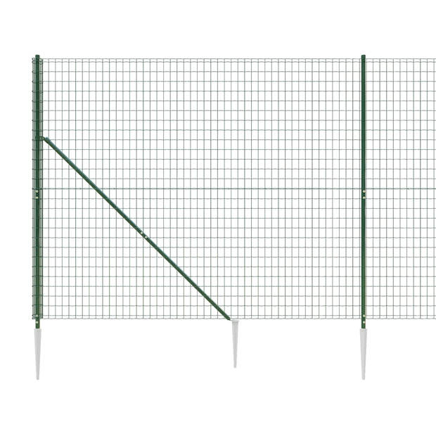 vidaXL Draadgaashek met grondankers 1,8x25 m groen