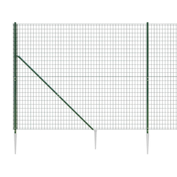 vidaXL Draadgaashek met grondankers 2,2x25 m groen