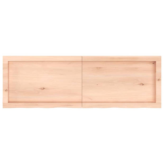 vidaXL Wandschap 120x40x(2-6) cm onbehandeld massief eikenhout