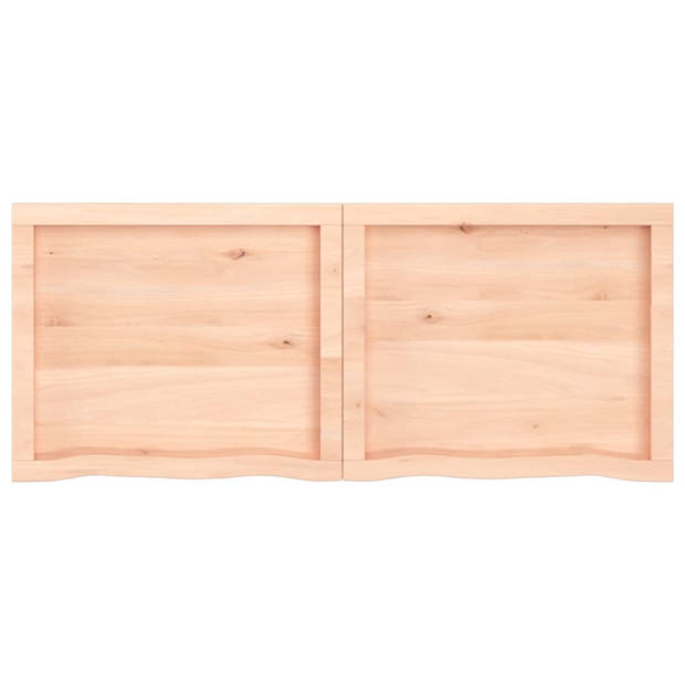 The Living Store Wandplank Rustieke Stijl - Eikenhout - 120 x 50 x 6 cm - Onbehandeld - Natuurlijke Rand