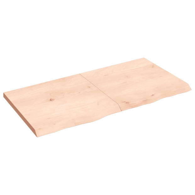 vidaXL Wandschap 120x60x(2-4) cm onbehandeld massief eikenhout