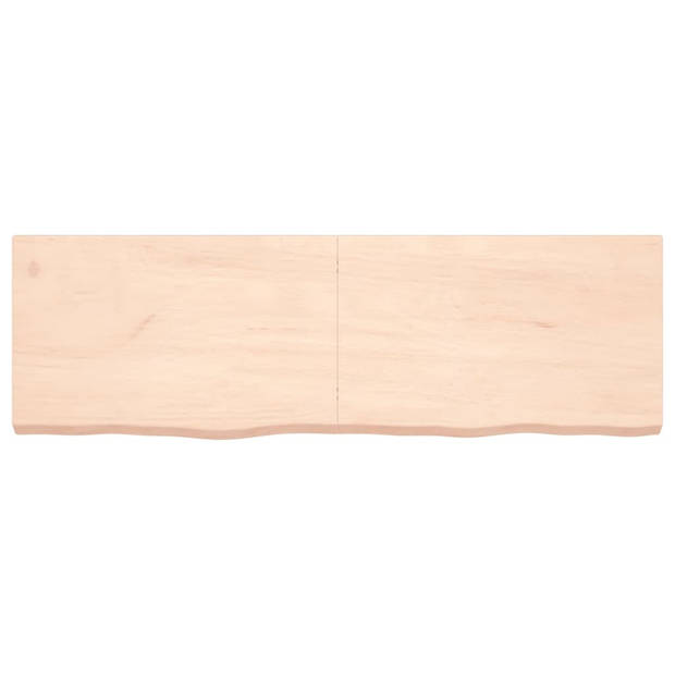 vidaXL Wandschap 160x50x(2-6) cm onbehandeld massief eikenhout