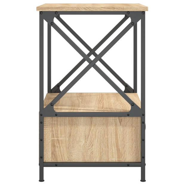 vidaXL Nachtkastjes 2 st 50x41x65 cm bewerkt hout sonoma eikenkleurig