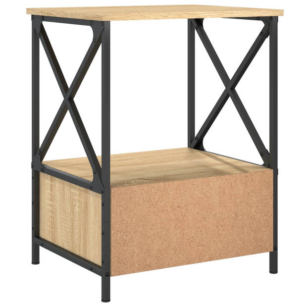 vidaXL Nachtkastjes 2 st 50x41x65 cm bewerkt hout sonoma eikenkleurig