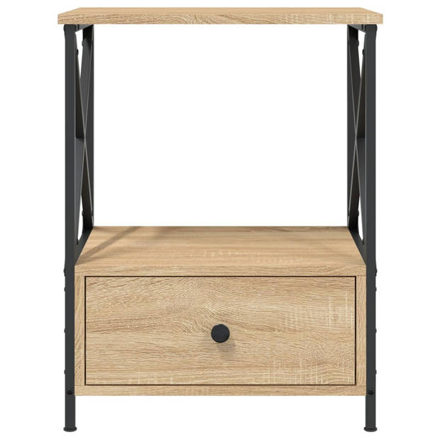 vidaXL Nachtkastjes 2 st 50x41x65 cm bewerkt hout sonoma eikenkleurig