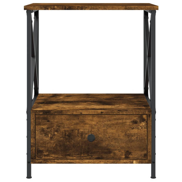 vidaXL Nachtkastjes 2 st 50x41x65 cm bewerkt hout gerookt eikenkleurig