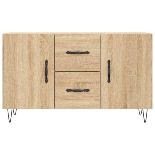 The Living Store Dressoir - Sonoma Eiken - 100 x 36 x 60 cm - Duurzaam bewerkt hout - Metalen poten
