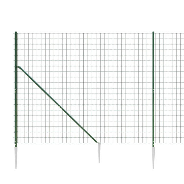 vidaXL Draadgaashek met grondankers 1,6x25 m groen