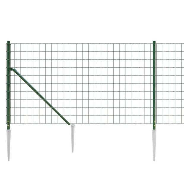 vidaXL Draadgaashek met grondankers 1,1x10 m groen