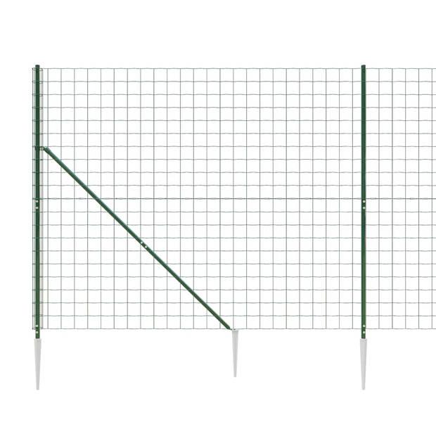 vidaXL Draadgaashek met grondankers 1,8x10 m groen