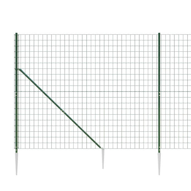 vidaXL Draadgaashek met grondankers 2,2x10 m groen