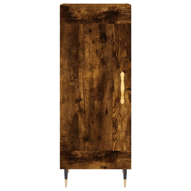 vidaXL Hoge kast 34,5x34x180 cm bewerkt hout gerookt eikenkleurig