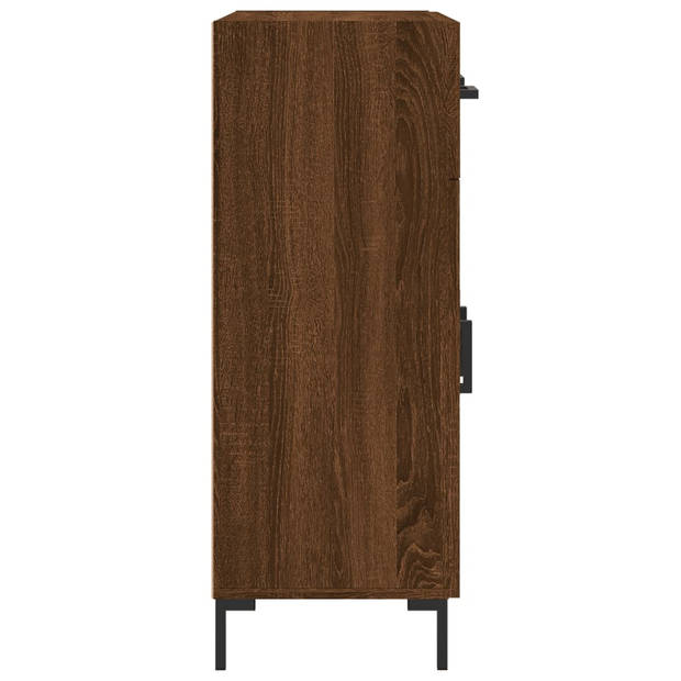 The Living Store Dressoir Bruineiken - 69.5 x 34 x 90 cm - Met Metalen Poten en Voldoende Opbergruimte