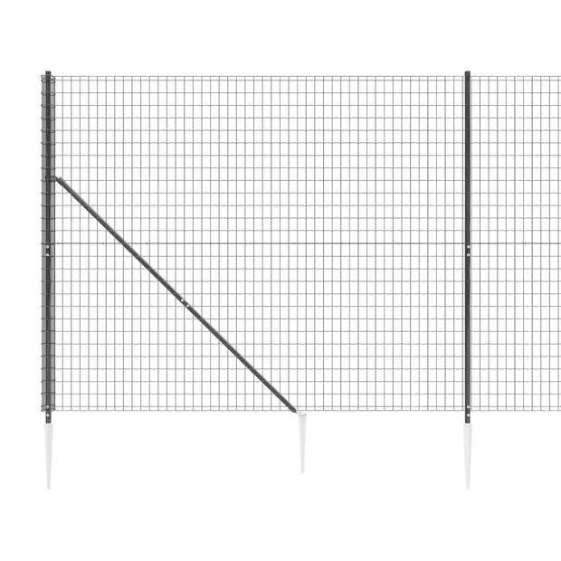 The Living Store Draadgaashek - 2.2 x 25 m - Antraciet - Gegalvaniseerd staal met PVC-coating