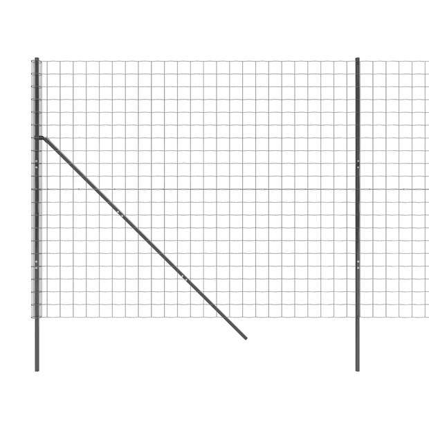 vidaXL Draadgaashek 2,2x25 m gegalvaniseerd staal antracietkleur